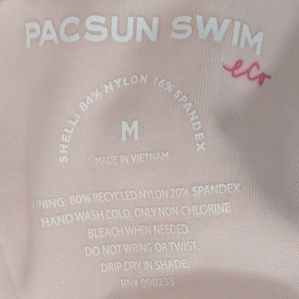 NWOT PacSun Eco Swim Floral Eyelet Mauve/Pink One-Piece Swimsuit  Size M - Picture 5 of 10